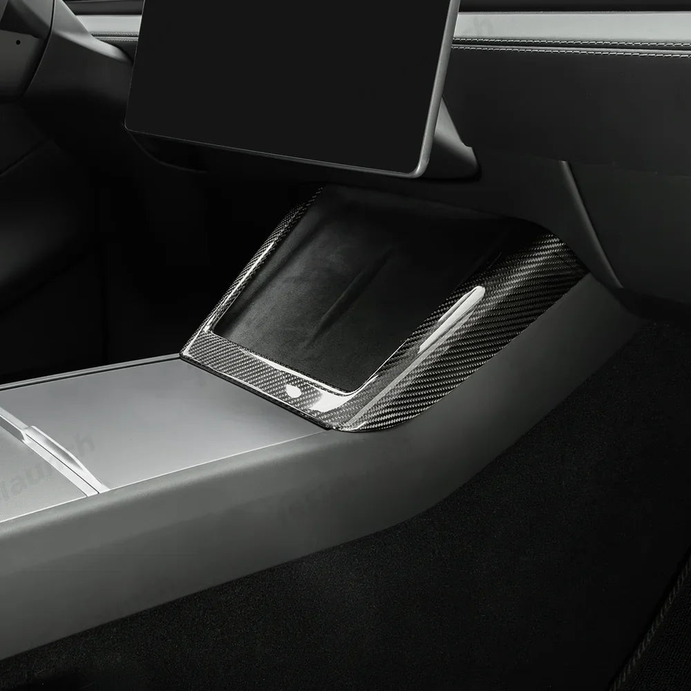 Tesla Model Y Juniper 2025+ Genuine Carbon Fiber Wireless Charging Pad Cover - Evooor