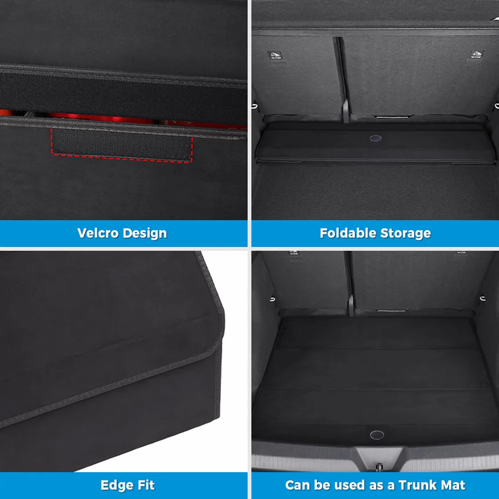 Alcantara Rear Trunk Storage Box For VW ID.4 2021-2025 - Evooor