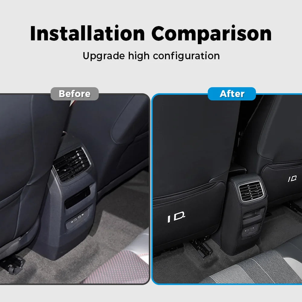 Leather Rear Seat Back Anti-Kick Mat For VW ID.3 - Evooor