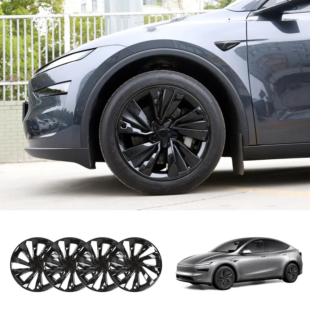 Turbine Style 19'' Crossflow Wheel Covers for Tesla Model Y 2025+ - Set of 4 Hubcaps - Evooor