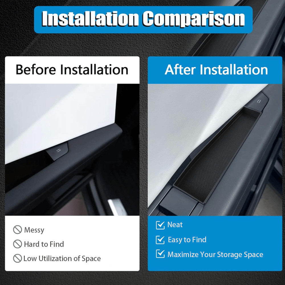 Front Door Handle Inserts Storage Box (2PCS) for Tesla Cybertruck - Evooor