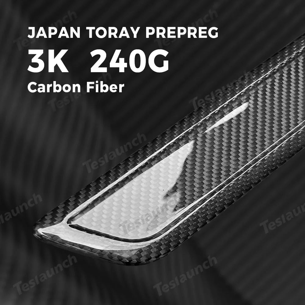 High-Quality Carbon Fiber Door Sill Guards Set for Tesla Model Y Juniper 2025+ (2 Pieces) - Evooor