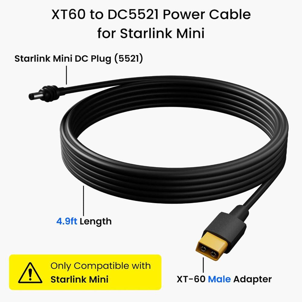 High-Quality 1.5M XT60 to DC Power Cable for Starlink Satellite Internet Mini Dish - Evooor
