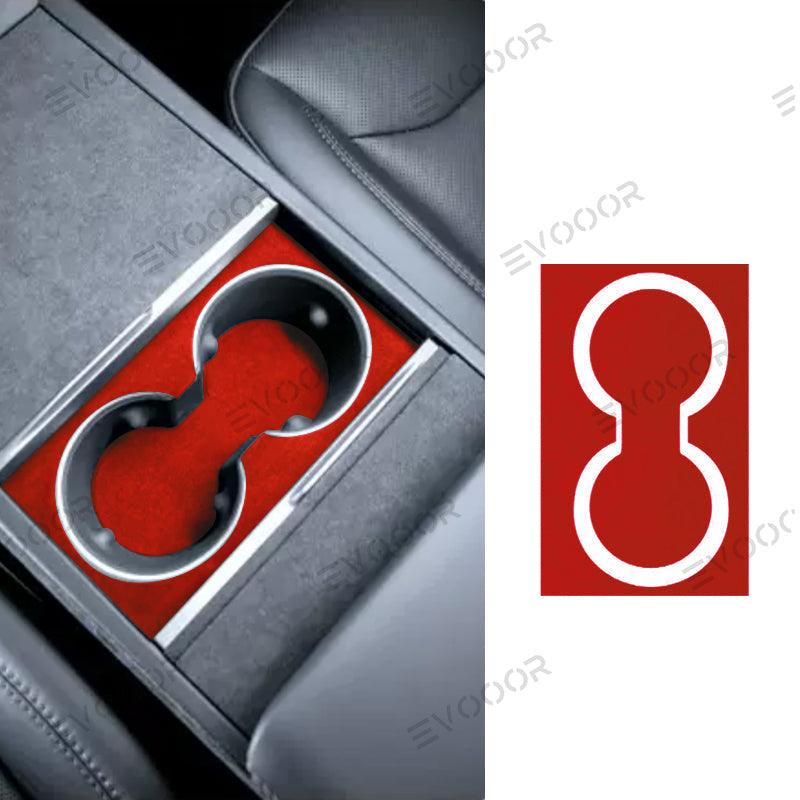 Tesla Alcantara Center Console Cup Holder Cover Sticker For 2024 Model 3 Highland - Evooor