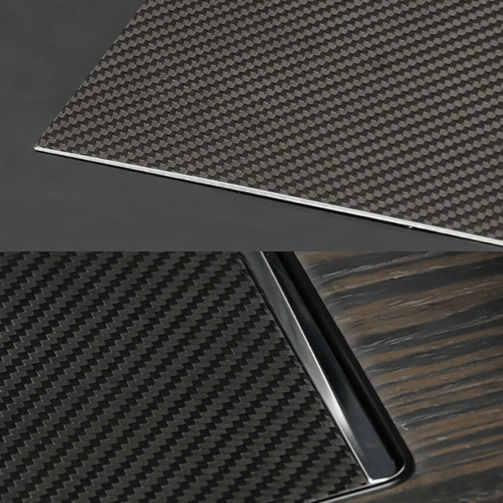 High-Quality Carbon Fiber Center Console Cover for Tesla Model S/X 2022+: Enhance Your Car's Interior Style - Evooor
