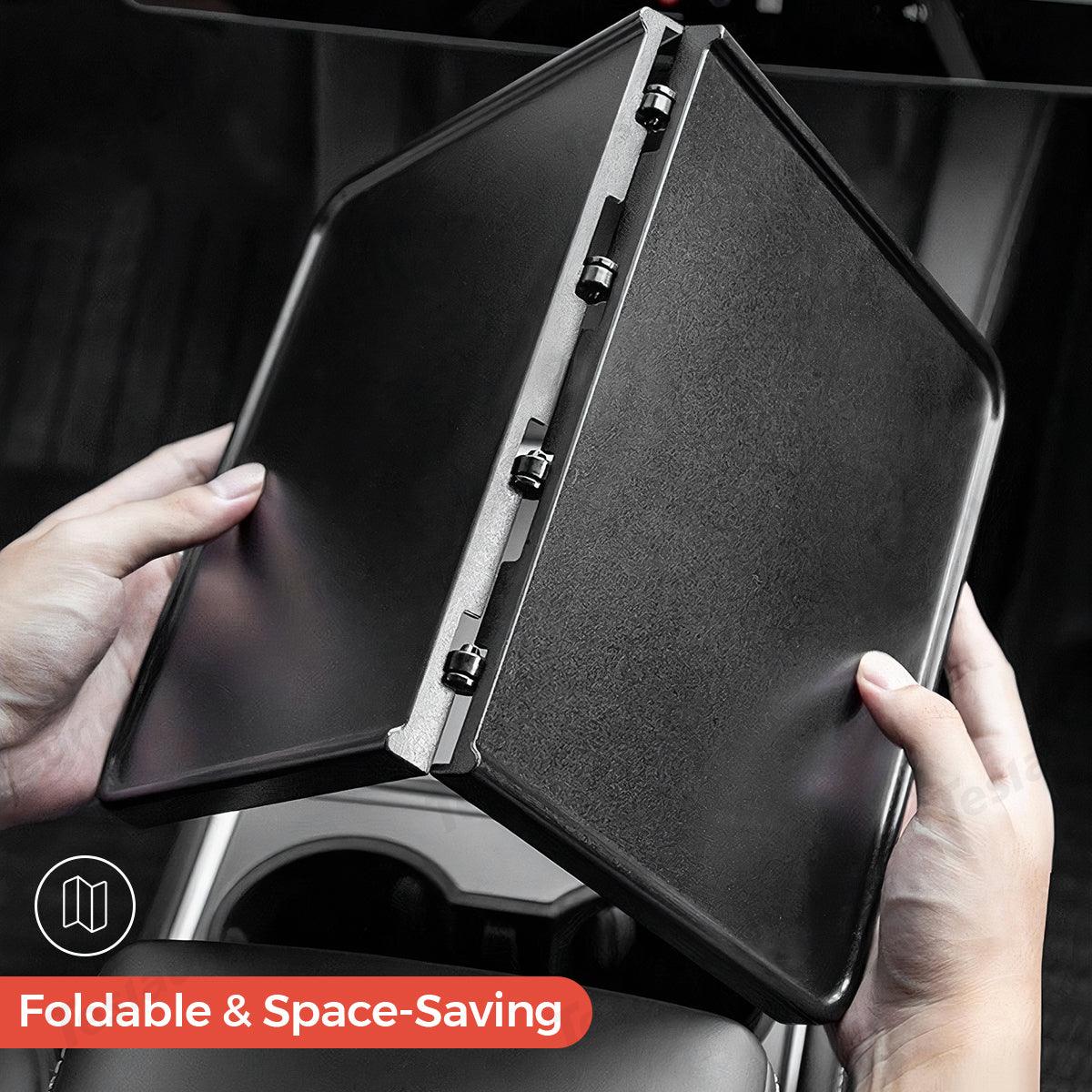 Multi-functional Foldable Desk – Center Console Mount for Tesla Model Y Juniper 2025+ - Evooor