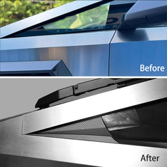 A-Pillar Triangle Spoiler Protective Trim Covers (Carbon Fiber Pattern ABS) for Cybertruck