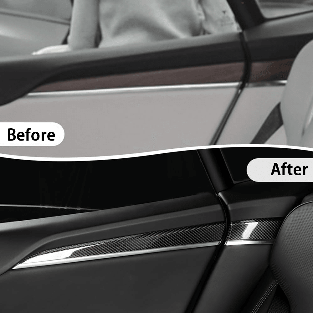 Premium Carbon Fiber Interior Door Panel Upgrade for Tesla Model S 2022 and Beyond - Evooor