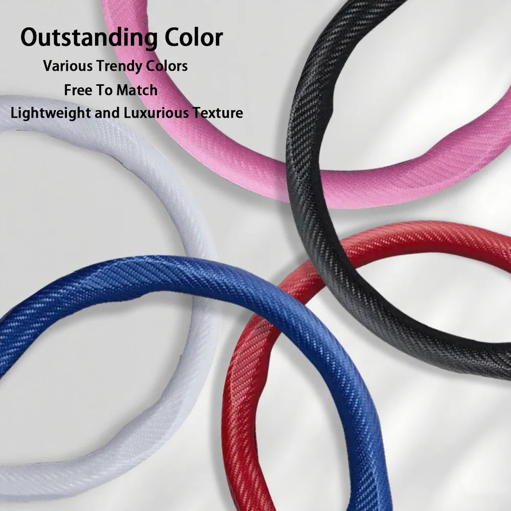 Leather Carbon Fiber Texture Anti-slip Steering Wheel Cover For VW ID.4 2025 - Evooor