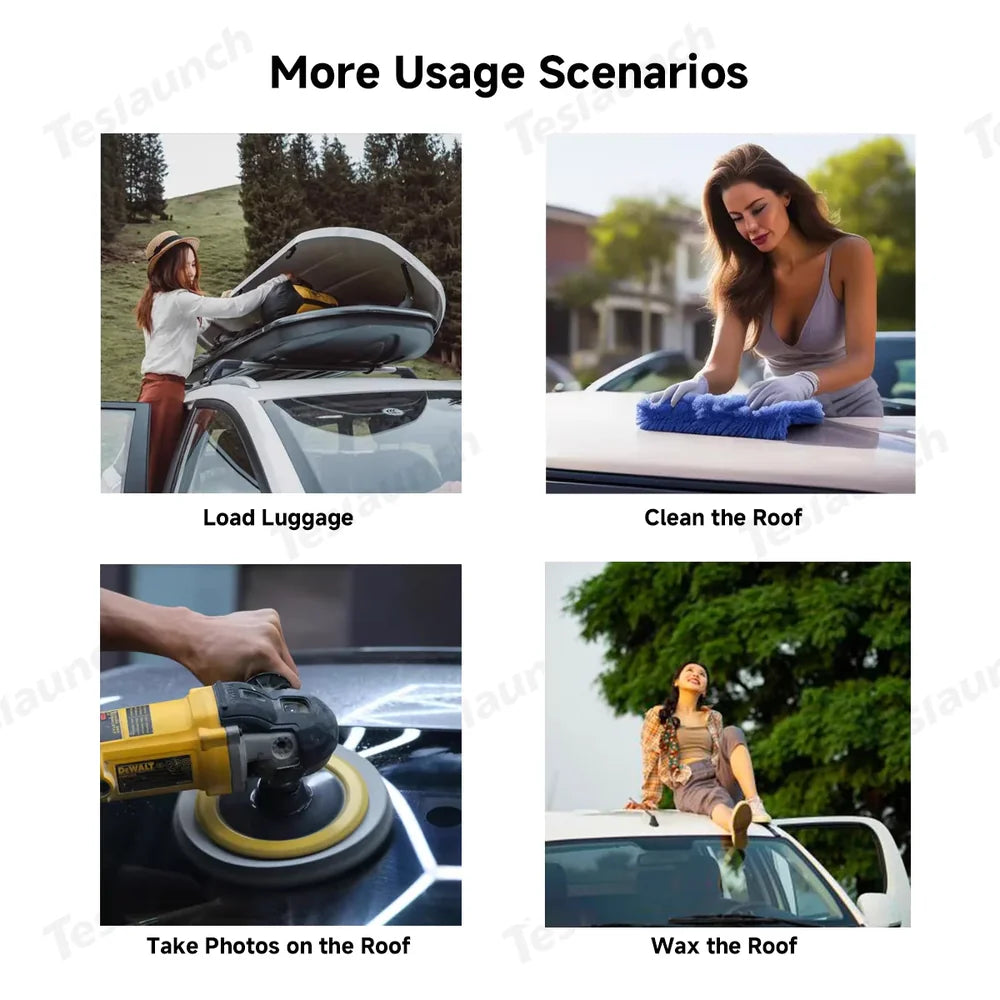 Foldable Car Door Step with Safety Hammer For VW ID.4 2021-2025 - Evooor