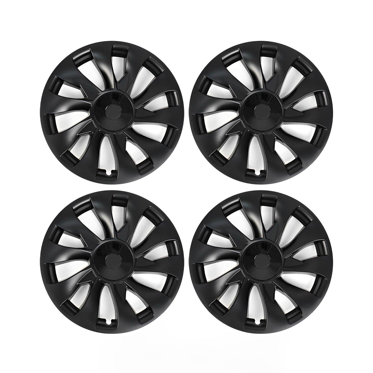 Lot De 4 Enjoliveurs 18 Pouces Pour Tesla Model 3 (2017-2023) - Style 3, Noir Mat, Matériau ABS