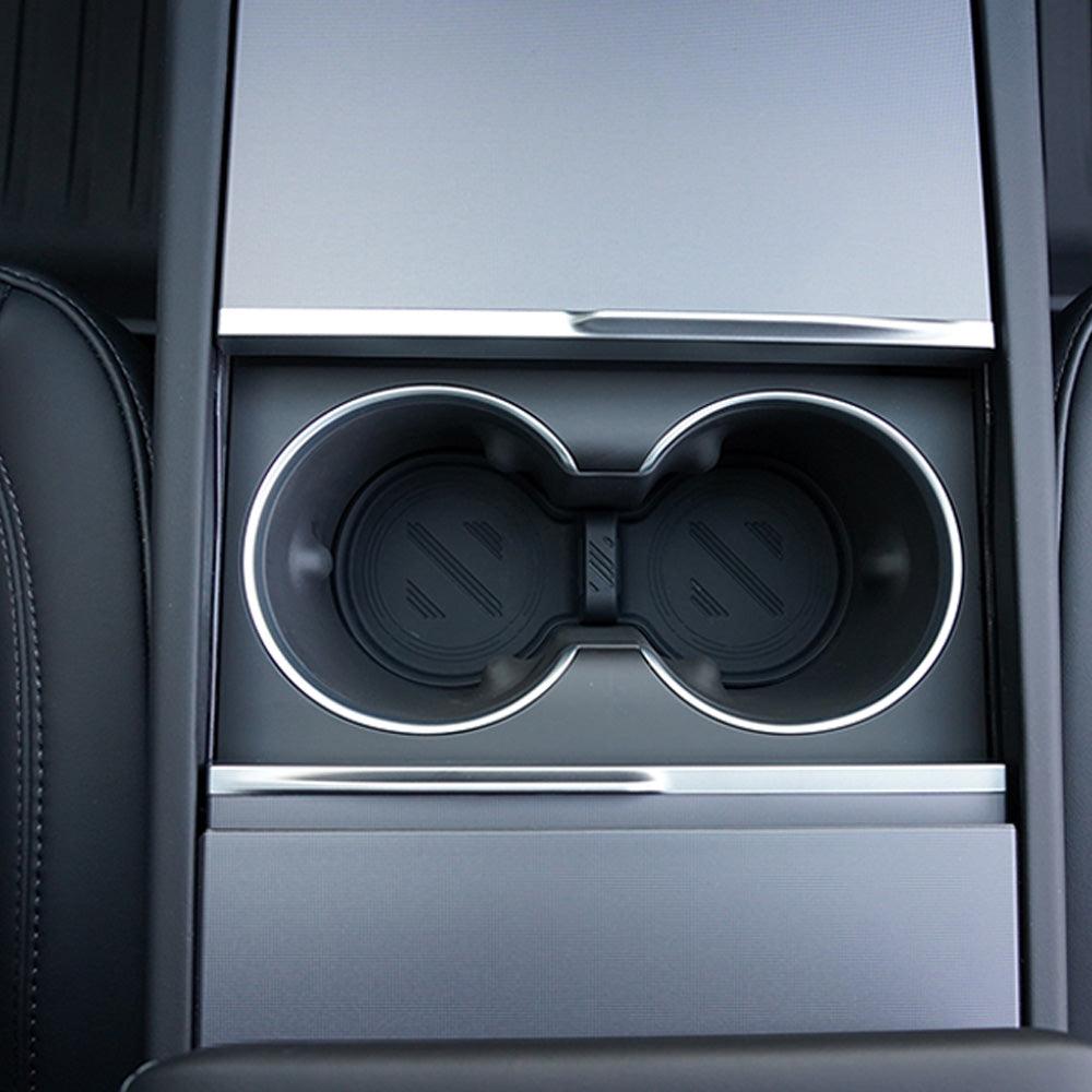 2024 Model 3 Highland Water Cup Holder Storage Box Console TPE Silicone Holder Cup Holder Insert for Tesla - Evooor