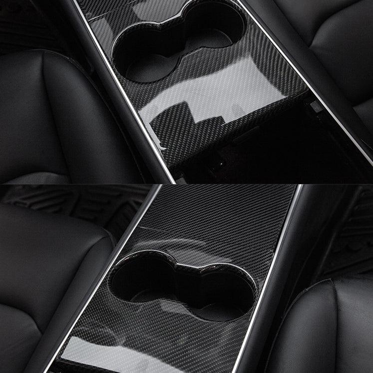 [Real Carbon Fiber] Model 3 Center Console Overlays, Decoration Wrap Cover (Gen. 1) for Tesla(2017-2020) - Evooor