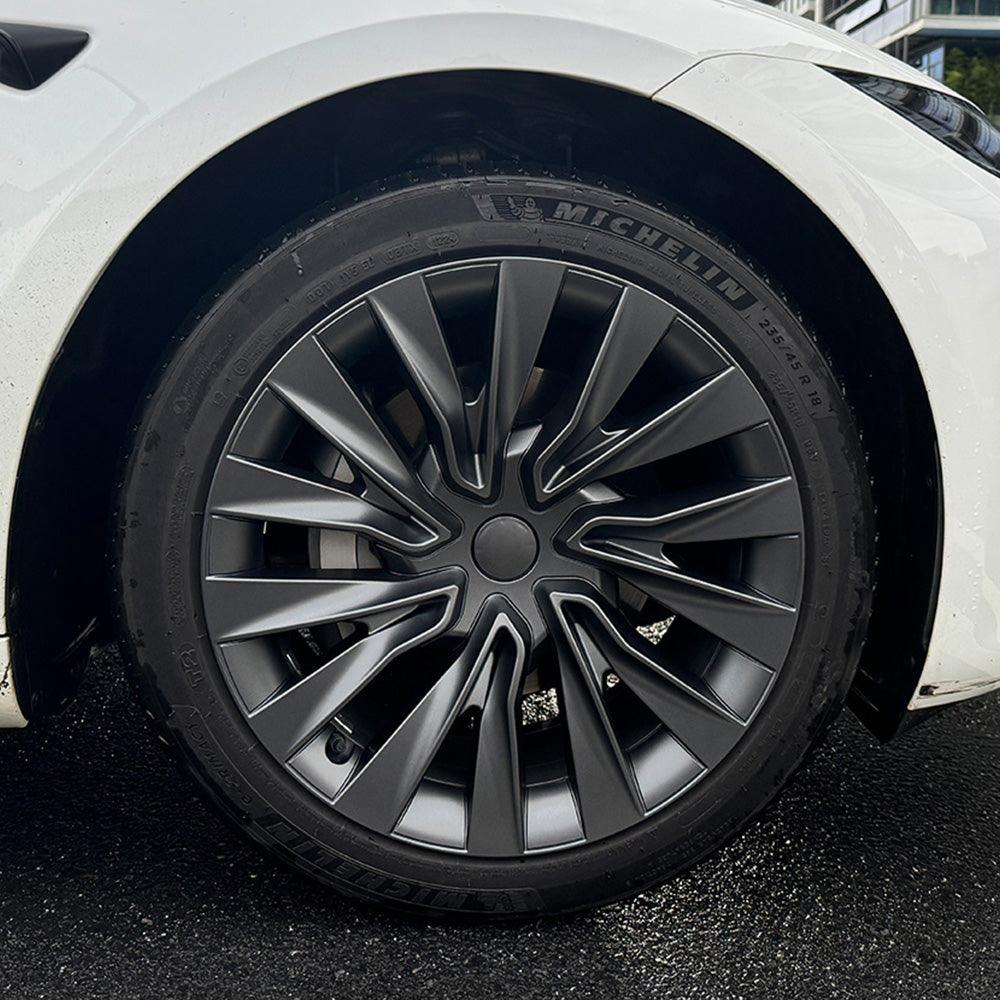 Nova Style Wheel Hubcaps (Set of 4) for Tesla 2024+ Model 3 Highland 18'' Photon Wheels (Inspired by 19'' Nova Wheels) - Evooor