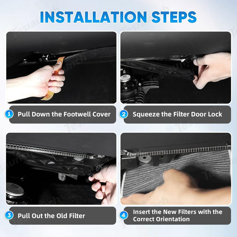 Cabin Air Filter & HEPA Filter with Activated Carbon for Tesla Model S - Evooor