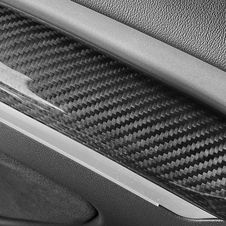 Model 3 [Real Carbon Fiber] Door Trim Cover, Front Door Trim Panel Caps For Tesla (2021-2023) - Evooor