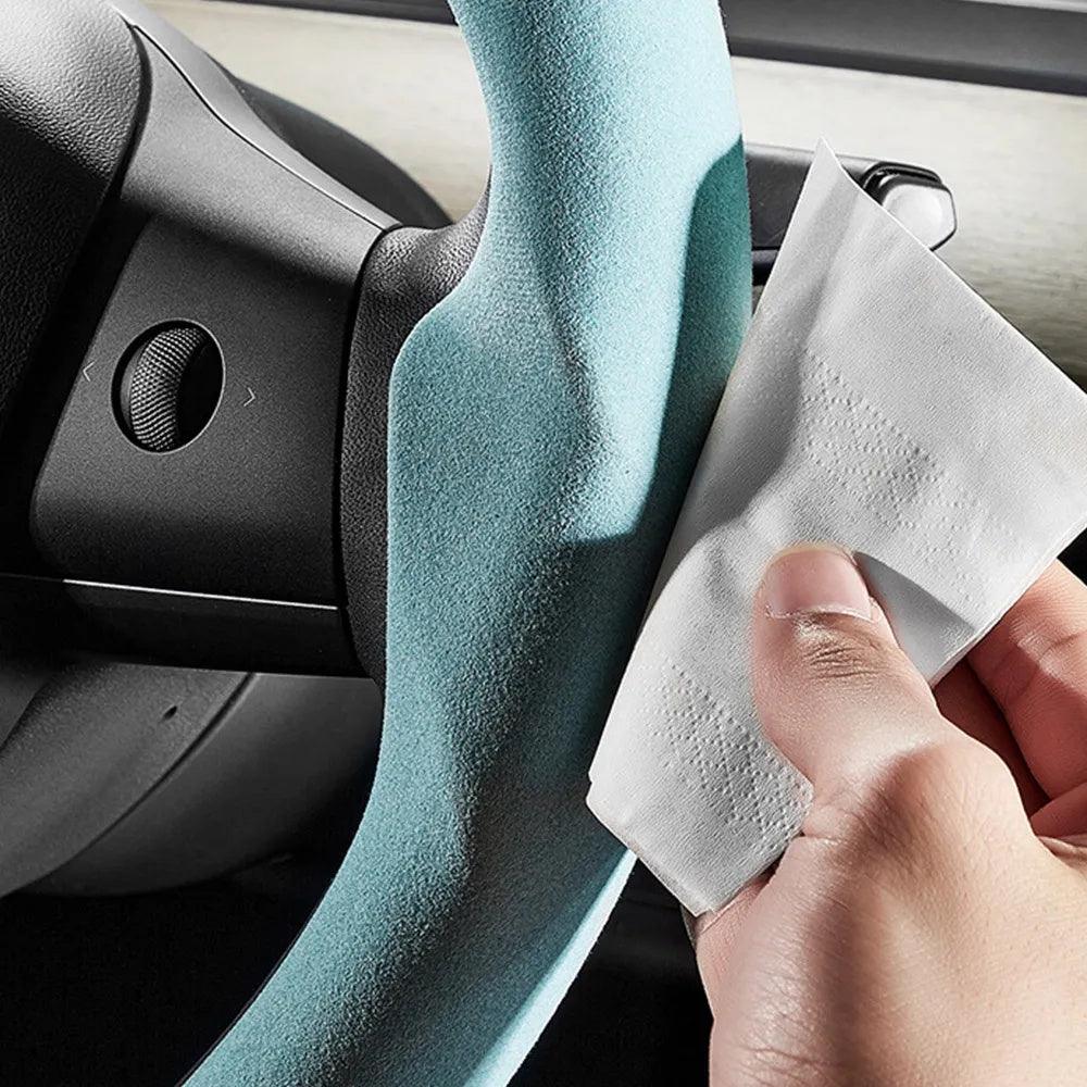 Model 3/Y Alcantara Steering Wheel Caps Cover for Tesla - Evooor