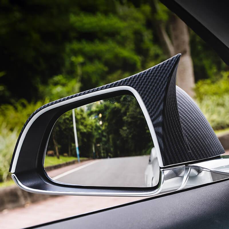 Carbon Fiber Mirror Caps with GT Style for Tesla Model 3 - Premium ABS Material, Pair (2017-2024) - Evooor