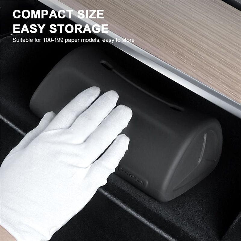 Model 3/Y Hidden Multifunctional Silicone Paper Drawer Car Tissue Box For Tesla - Evooor