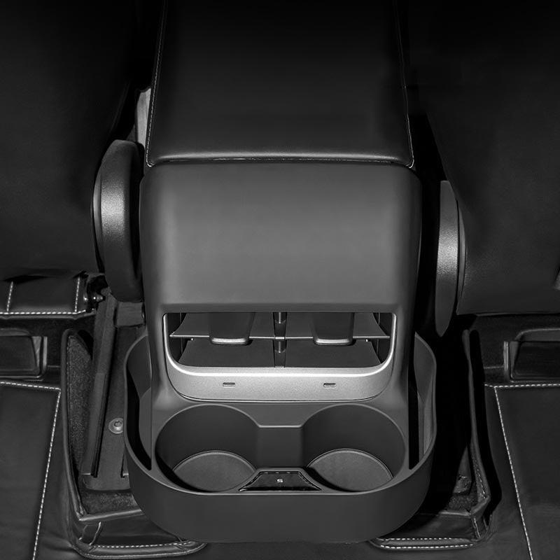 Customizable Rear Exhaust Cup Holder Organizer Tray for Tesla Model 3 and Model Y - Evooor