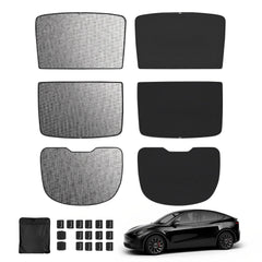 2023 Tesla Upgrade Built-In Reflective Sunroof and Rear Windshield Sunshade For Model Y / Model 3 - Lightweight Reflective Silver Coated Sun Visor