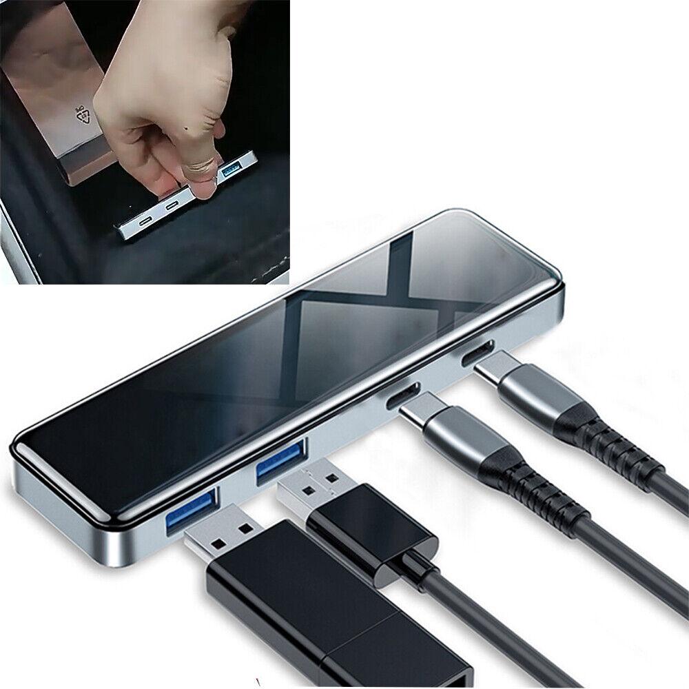 Model 3/Y Rear Seat USB Hub, Center Console Armrest Box HUB, PD Fast Charge For Daul Type-C Port for Tesla(2021-2023) - Evooor