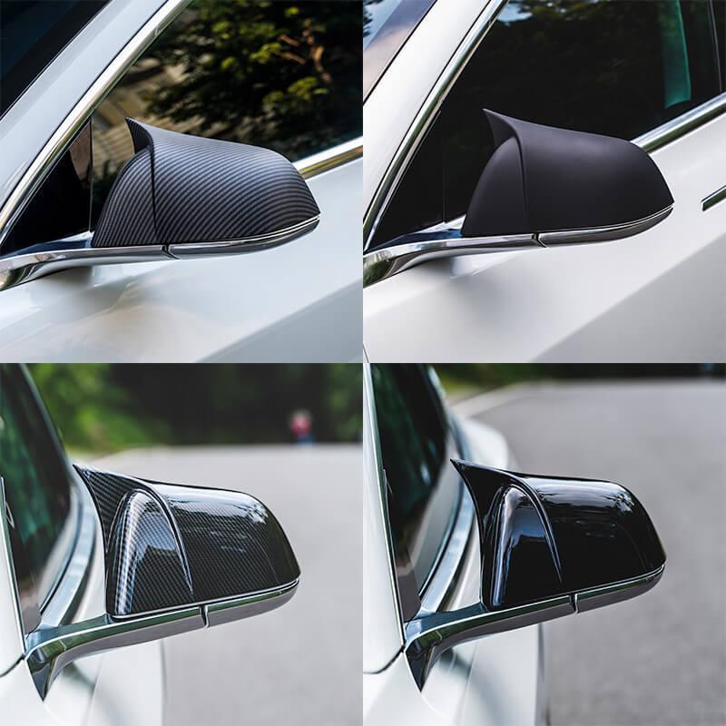 Carbon Fiber Mirror Caps with GT Style for Tesla Model 3 - Premium ABS Material, Pair (2017-2024) - Evooor