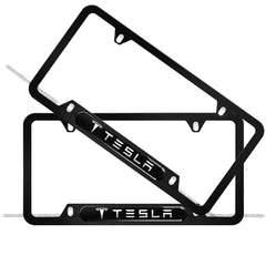 Tesla License Plate Frame 2-Pieces High-Grade Tesla tag License Frame US Car (1 Pair)