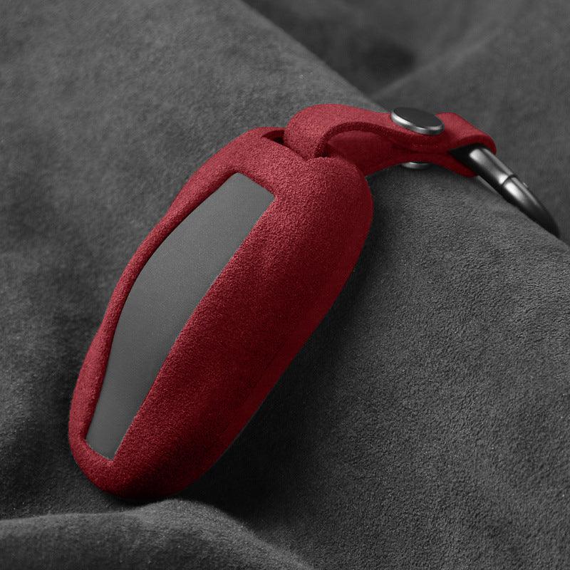 Alfanxi Cover Chiavi Auto Portachiavi in materiale alcantara con portachiavi incluso accessori auto compatibili con Tesla Model 3/Model Y/ Model S (rosso-B07 Alfanxi Cover Chiavi Auto Portachiavi in materiale alcantara con portachiavi incluso accessori auto compatibili con Tesla Model 3/Model Y/ Model S (rosso-B07