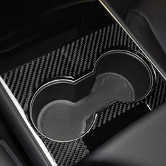 [Real Carbon Fiber] Model 3 Center Console Overlays, Decoration Wrap Cover (Gen. 1) for Tesla(2017-2020)