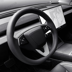 Tesla Alcantara Steering Wheel U-shaped Cover Sticker For 2024 Model 3 Highland