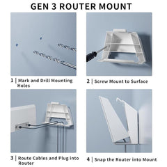 Starlink Gen 3 Wall Mount Kit with Router and Power Supply for Secure Installation