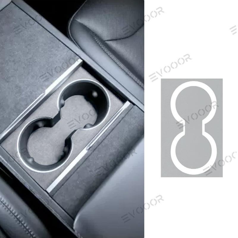 Tesla Alcantara Center Console Cup Holder Cover Sticker For 2024 Model 3 Highland - Evooor