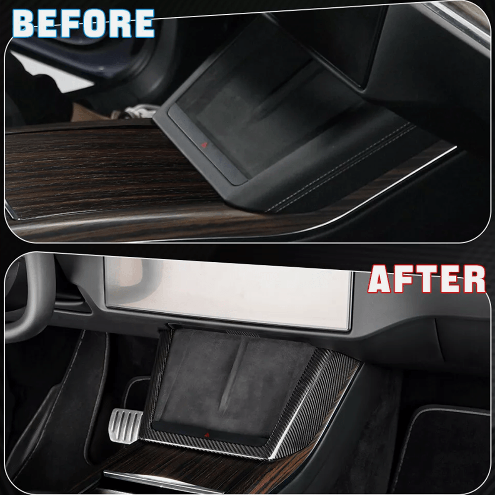 Luxury Carbon Fiber Wireless Charging Pad Cover for Tesla Model S/X 2022+ - Sleek Style Upgrade - Evooor