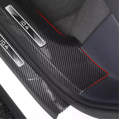 Leather Carbon Fiber Texture Door Sill For VW ID.4 2021-2025 - Evooor