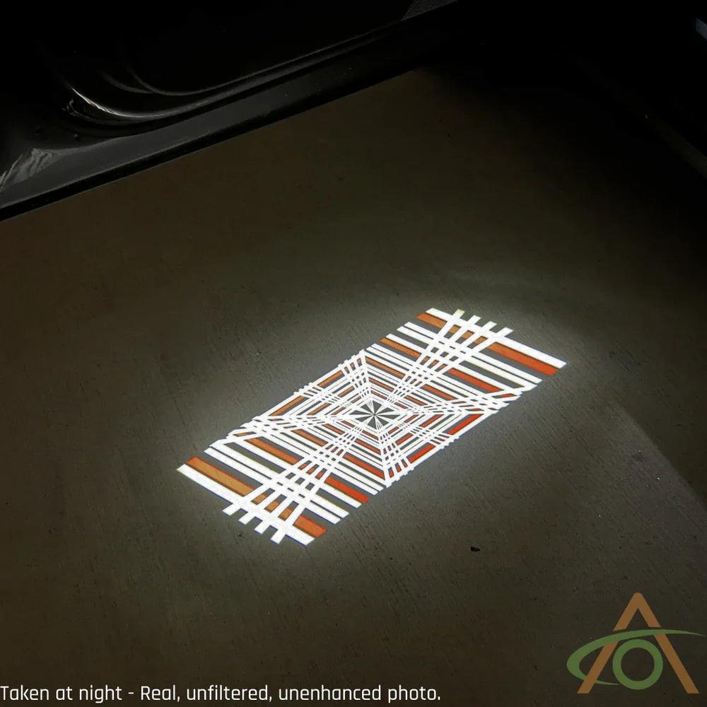 LED Plaid Projector Lights for Tesla Model 3 Y S X - Set of 2 Ultra-Bright Welcome Door Lamps - Evooor