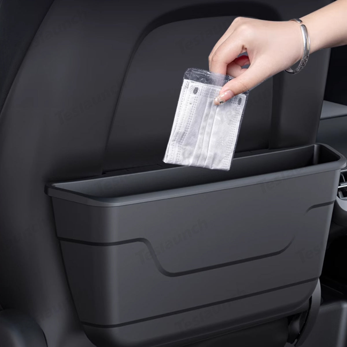 Tesla Model Y/M 3: Durable Rear Seat TPE Storage Organizer - Keep Your Car Neat and Tidy! - Evooor