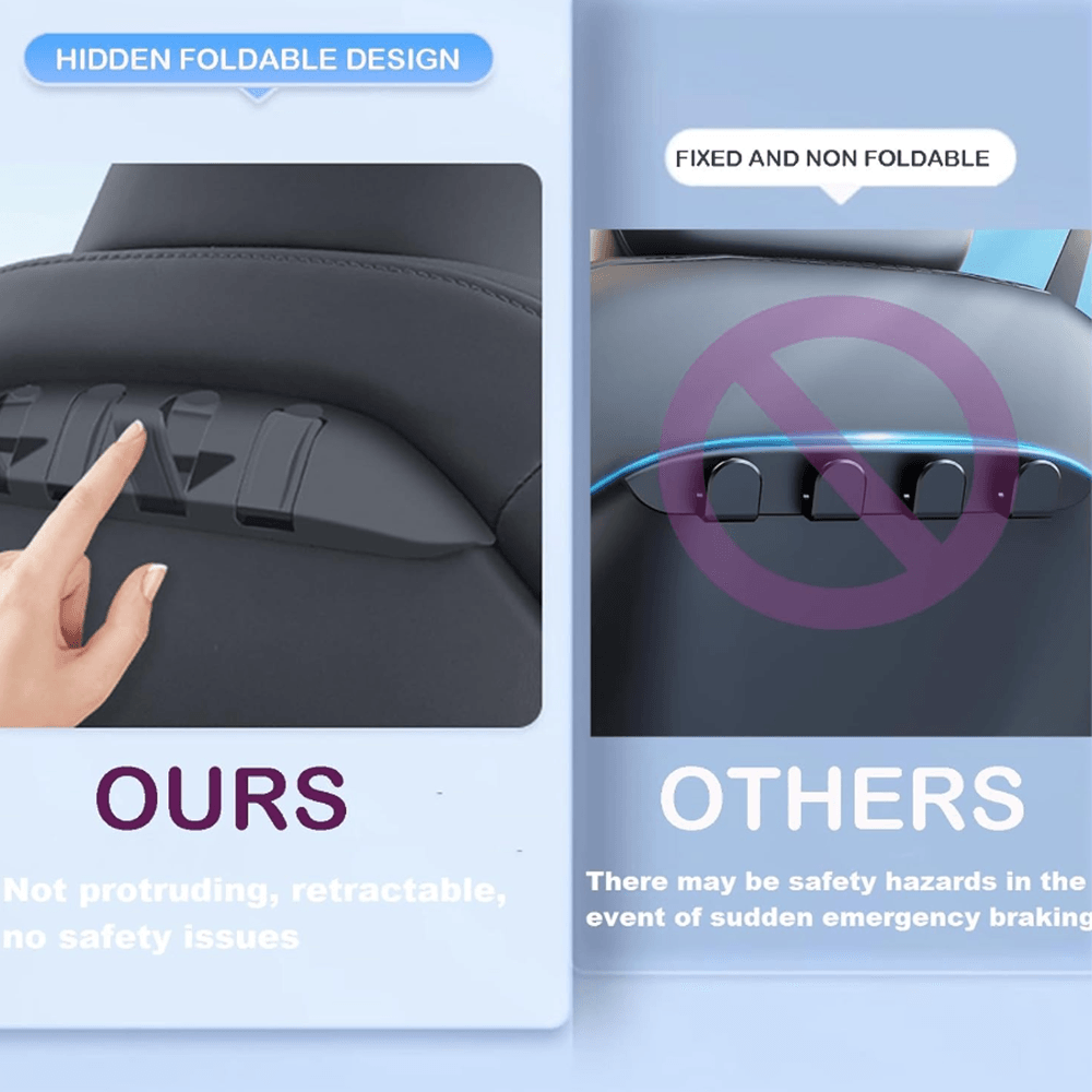 Convenient Foldable Car Seat Back Hook Hanger Organizer for Tesla Model 3/Y - Evooor