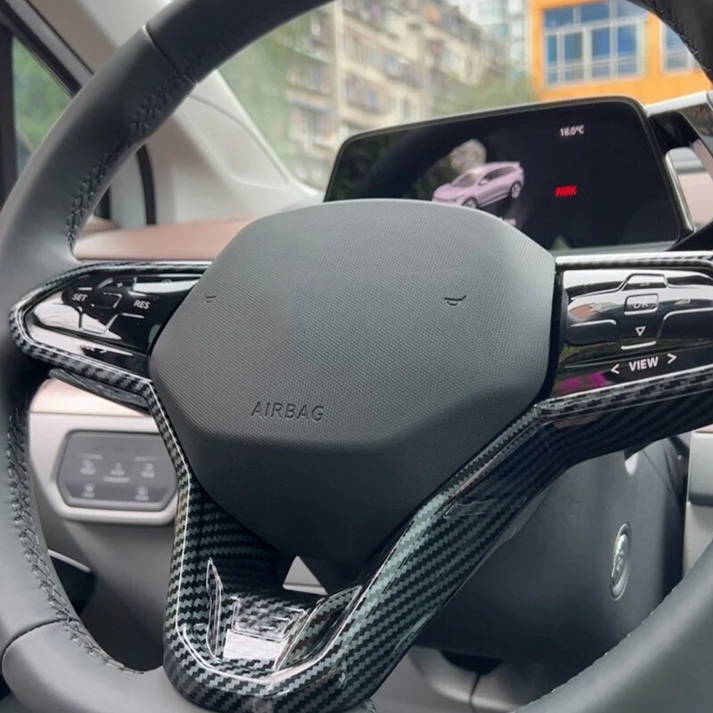 ABS Carbon Fiber Texture Steering Wheel Cover Trim Sticker For VW ID.3 - Evooor