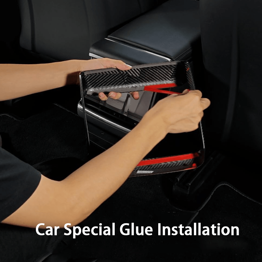 High-Quality Carbon Fiber Rear Air Conditioning Vent Cover for Tesla Model S/X 2022 and Beyond - Evooor