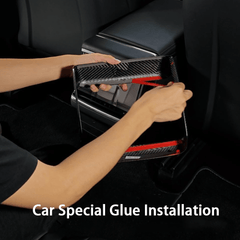 High-Quality Carbon Fiber Rear Air Conditioning Vent Cover for Tesla Model S/X 2022 and Beyond - Evooor