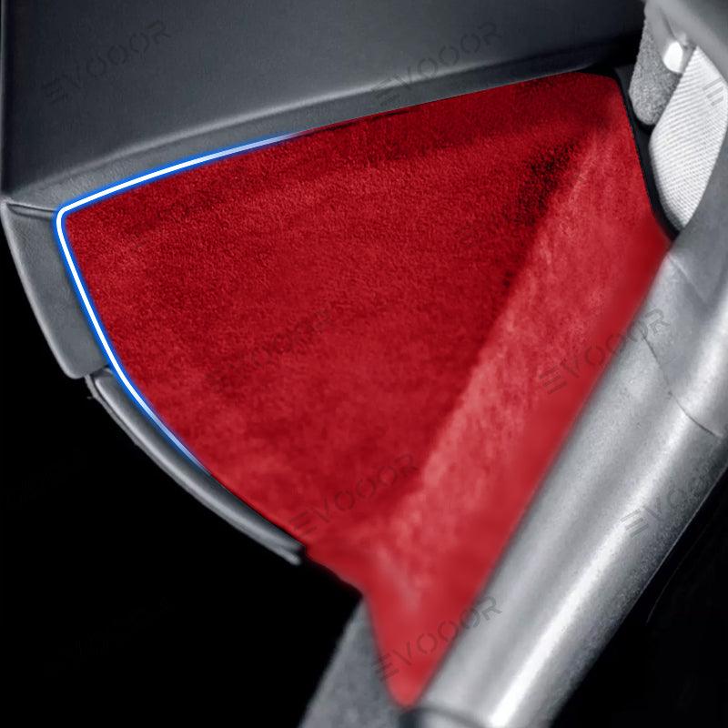Tesla Alcantara Dashboard Sides Triangular Stickers 2 PCS For 2024 Model 3 Highland - Evooor