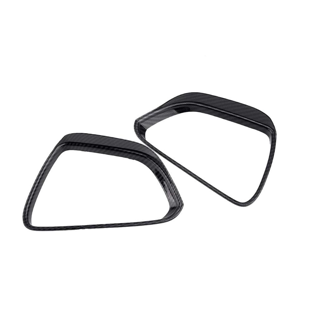Tesla Model 3/Y Rear View Mirrors Rain Guards Set in Carbon Fiber Pattern ABS - 2 Pieces - Evooor