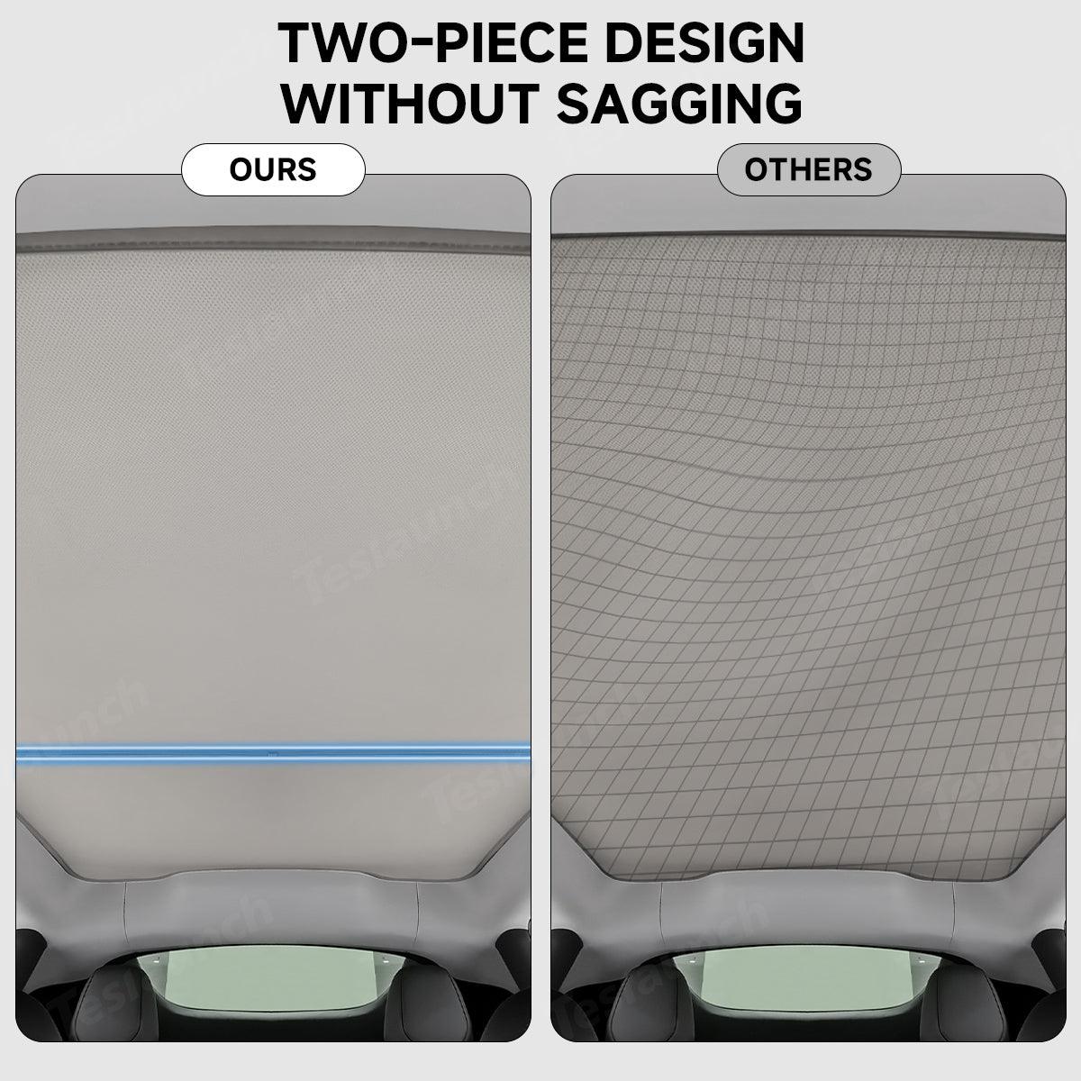 Split Nano Ice Crystal Glass Roof Sunshade for Tesla Model Y Juniper 2025+ - Evooor