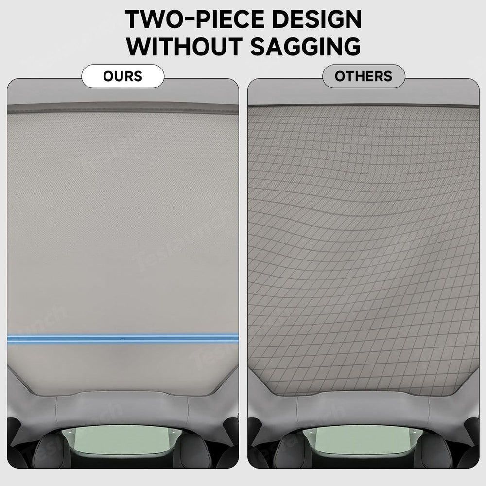 Split Nano Ice Crystal Glass Roof Sunshade for Tesla Model Y Juniper 2025+ - Evooor