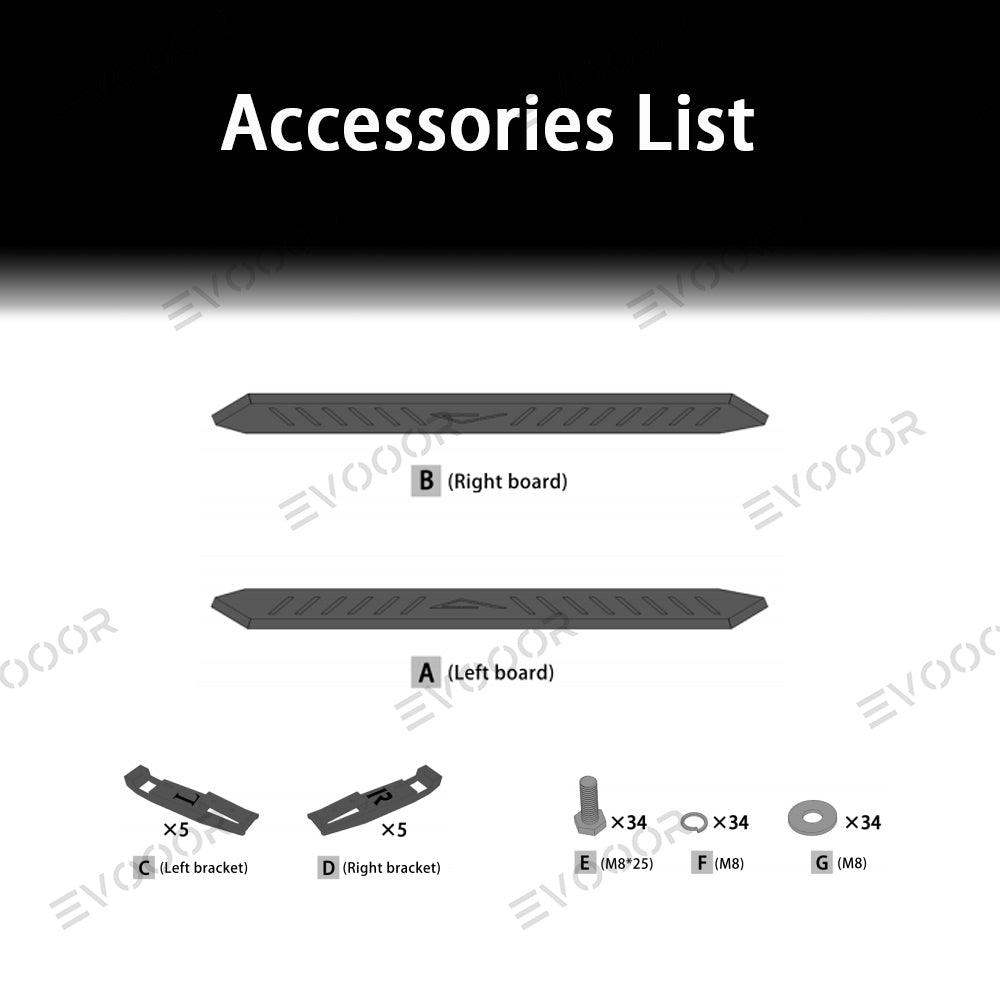 Running Boards Side Steps - Exterior Brackets Nerf Bars for Cybertruck - Evooor
