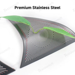 Tesla Model Y Juniper 2025+ Stainless Steel Triangle Front Door Speaker Grilles - Evooor