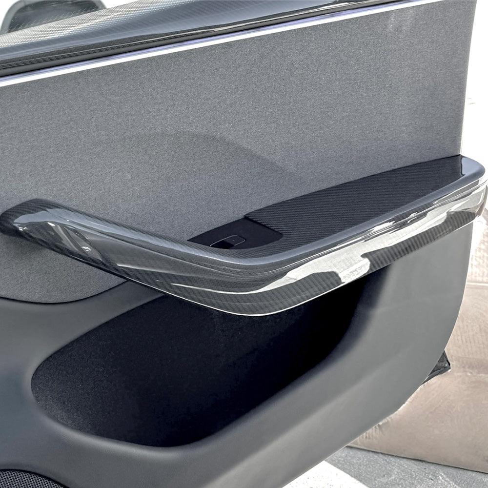 High-Quality Carbon Fiber Door Armrest Covers Set for Tesla Model 3 - Front and Rear Bundle (4 Pieces) - Evooor
