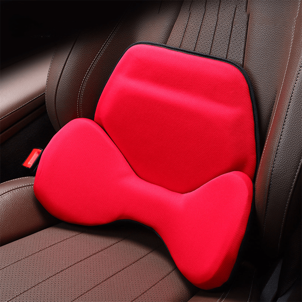 Breathable Lumbar Support Pillow with Ergonomic Ice Silk Cover - Universal Fit for Cars and Vehicles - Evooor