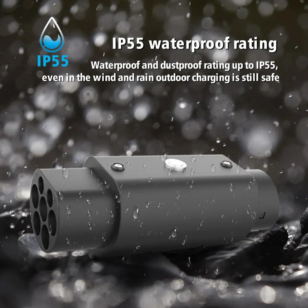 Electric Vehicle Charging Adapter for Type 2 to Type 1 Connection - Evooor